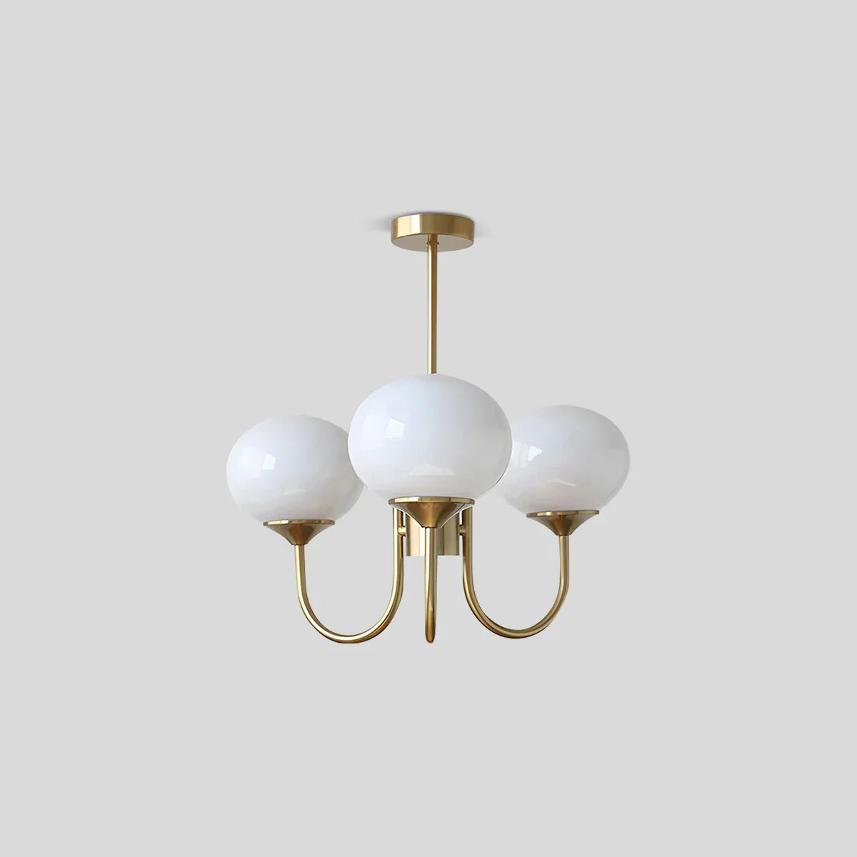 flairel Pink Glass Globe Arm Chandelier for Living Room