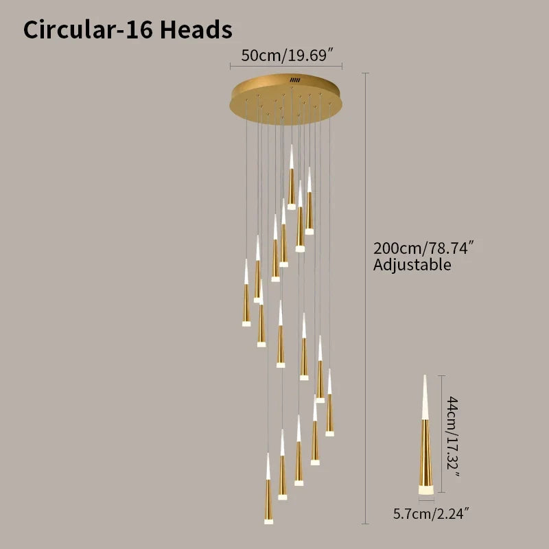 flairel Meteor Shower Chandelier for Staircase