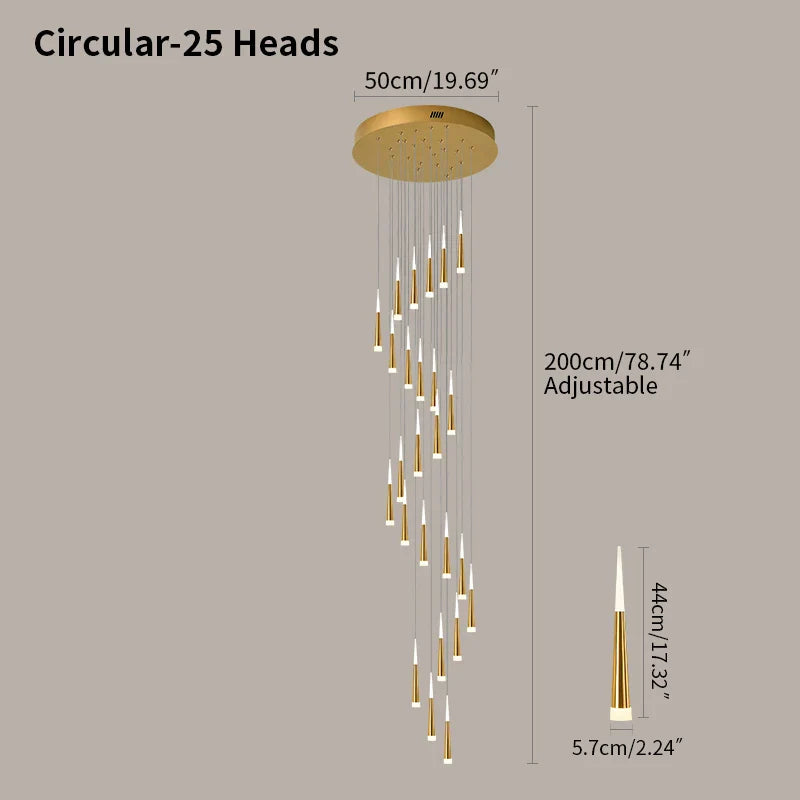 flairel Meteor Shower Chandelier for Staircase