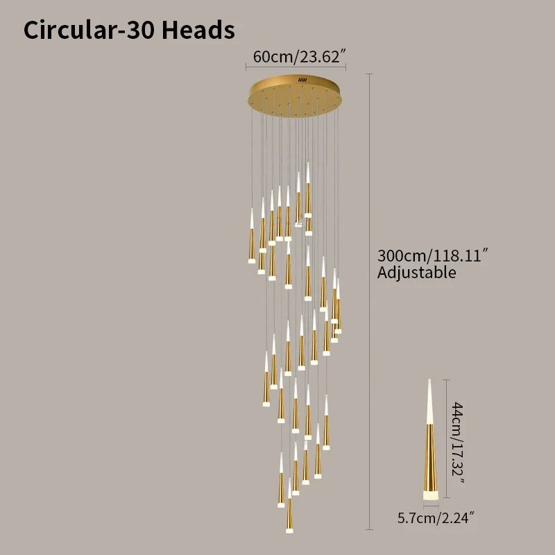 flairel Meteor Shower Chandelier for Staircase