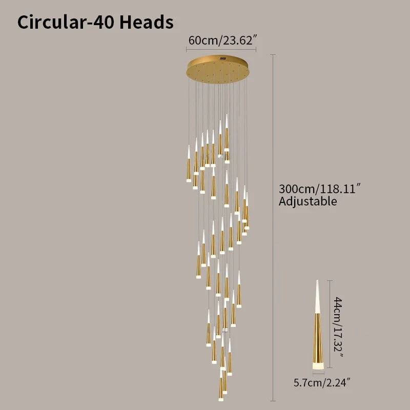 flairel Meteor Shower Chandelier for Staircase