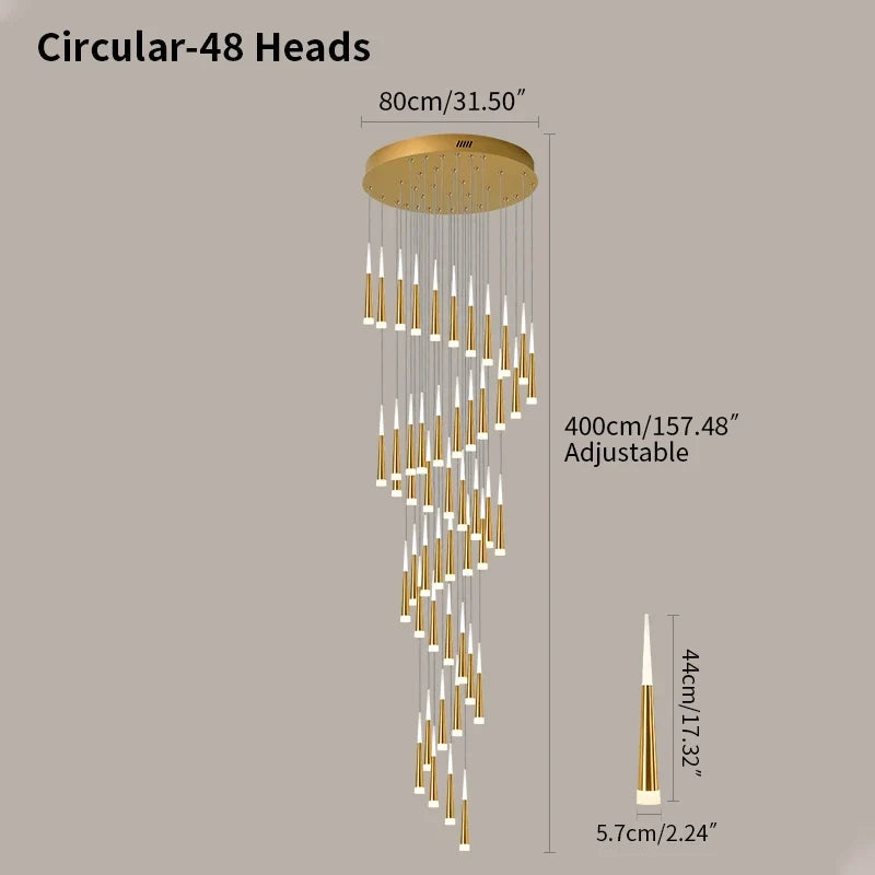 flairel Meteor Shower Chandelier for Staircase