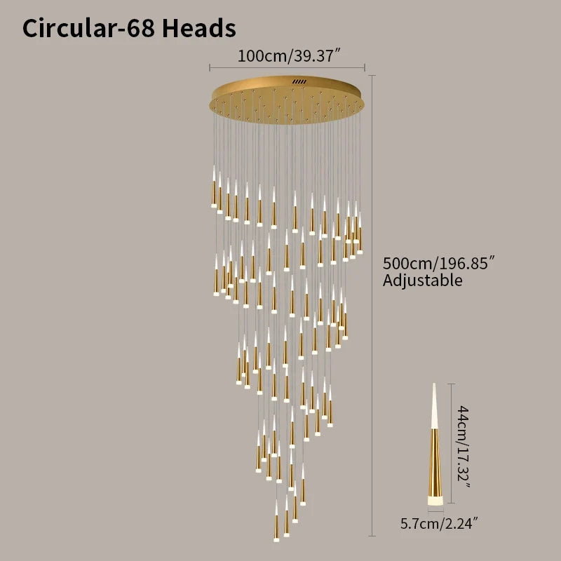 flairel Meteor Shower Chandelier for Staircase