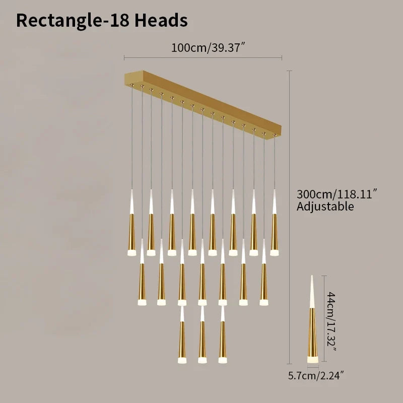 flairel Meteor Shower Chandelier for Staircase