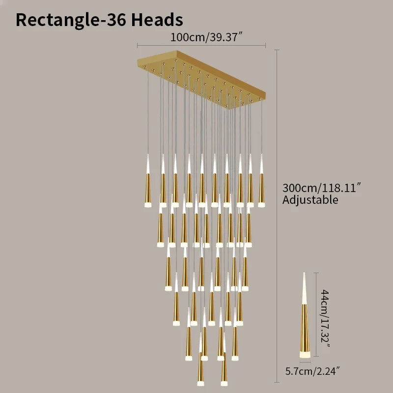 flairel Meteor Shower Chandelier for Staircase