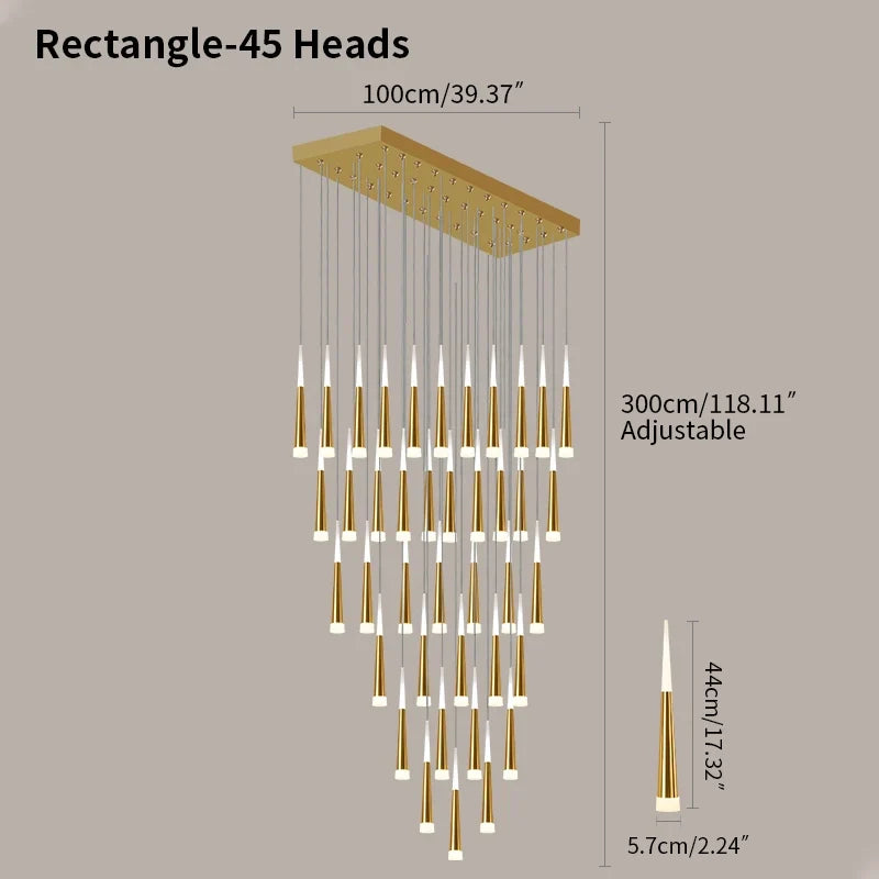 flairel Meteor Shower Chandelier for Staircase