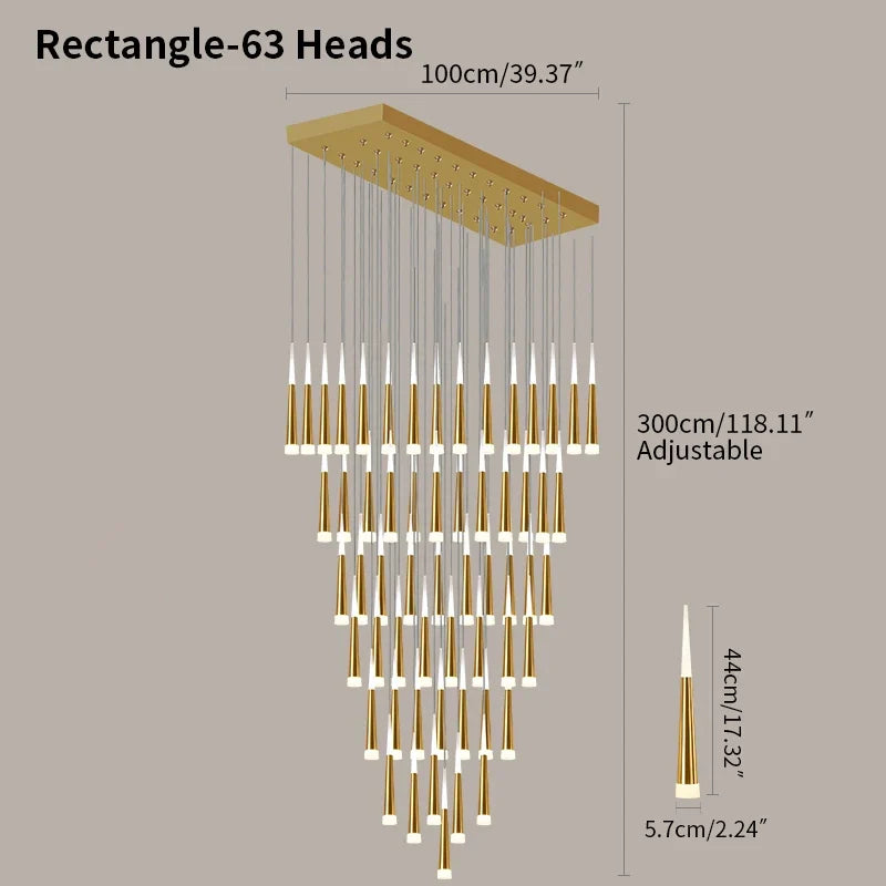 flairel Meteor Shower Chandelier for Staircase