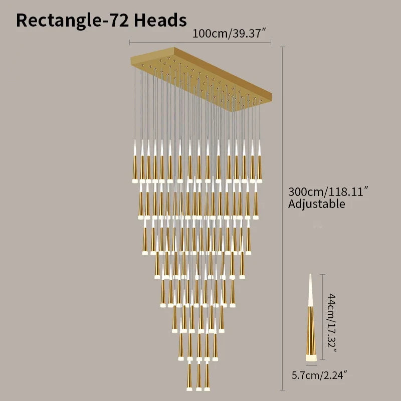 flairel Meteor Shower Chandelier for Staircase