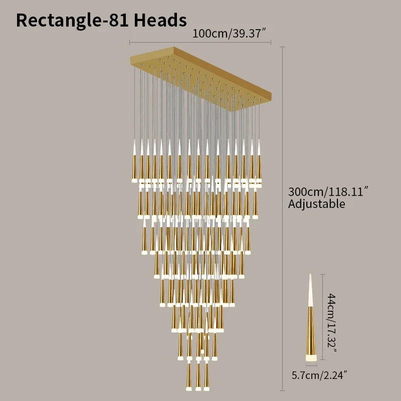flairel Meteor Shower Chandelier for Staircase