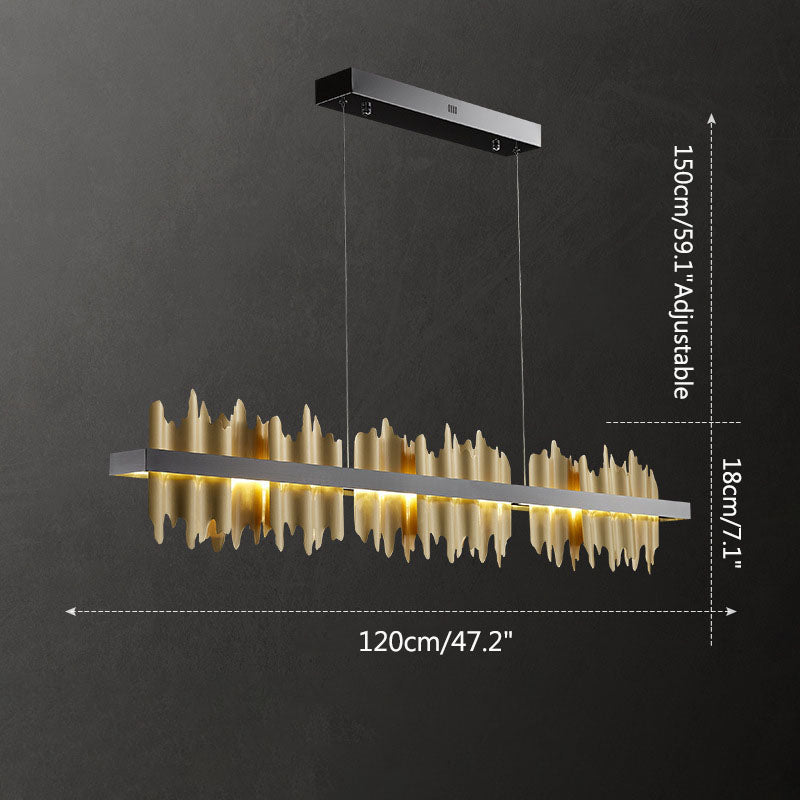 flairel Iceberg Linear Chandelier-Black & Gold