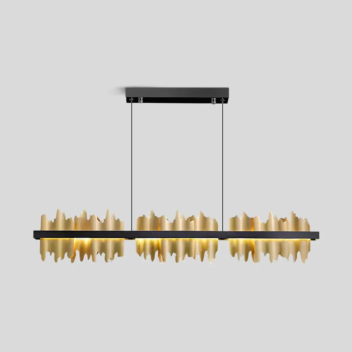 flairel Iceberg Linear Chandelier-Black & Gold