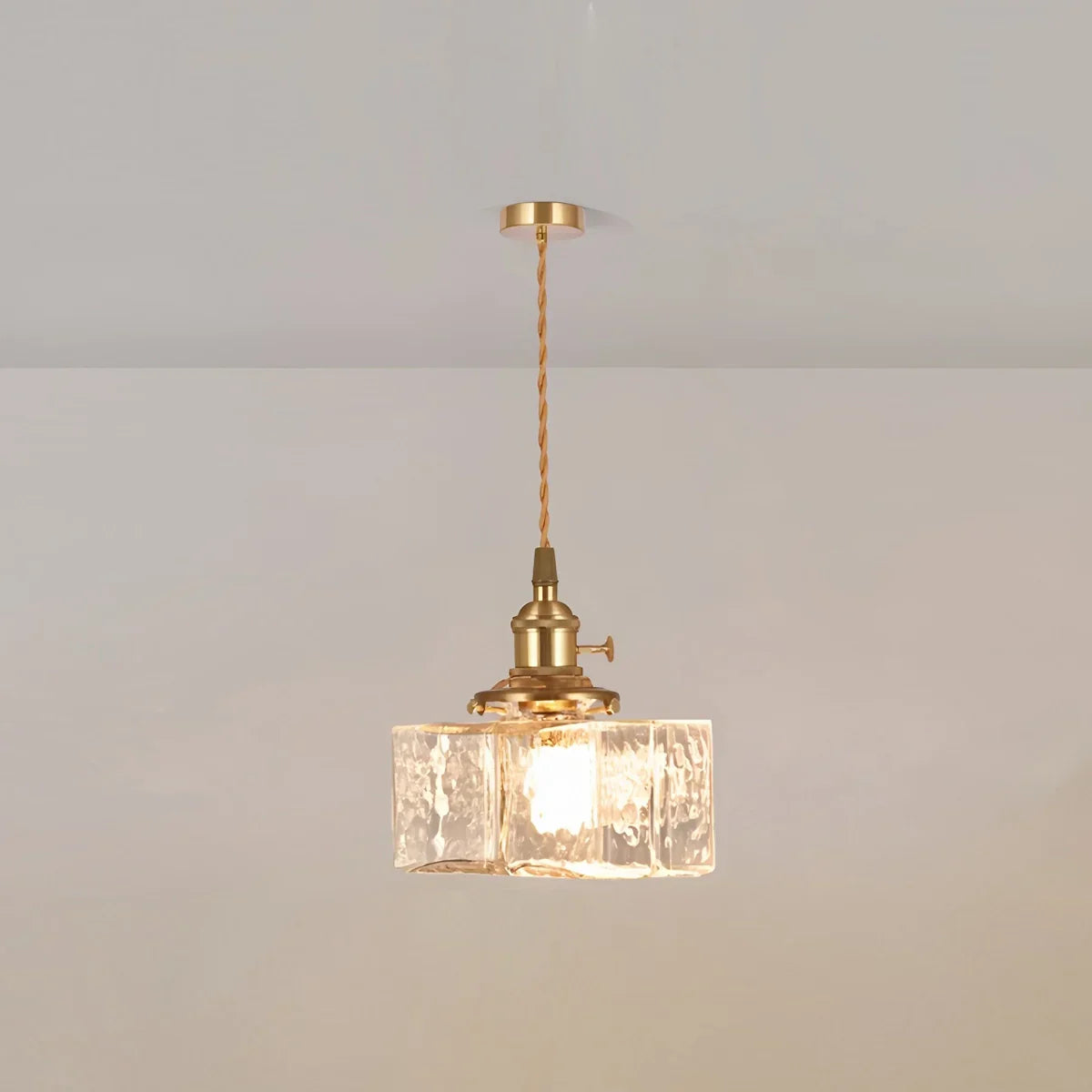 flairel Verglas Clear Glass Pendant Light for Bedroom