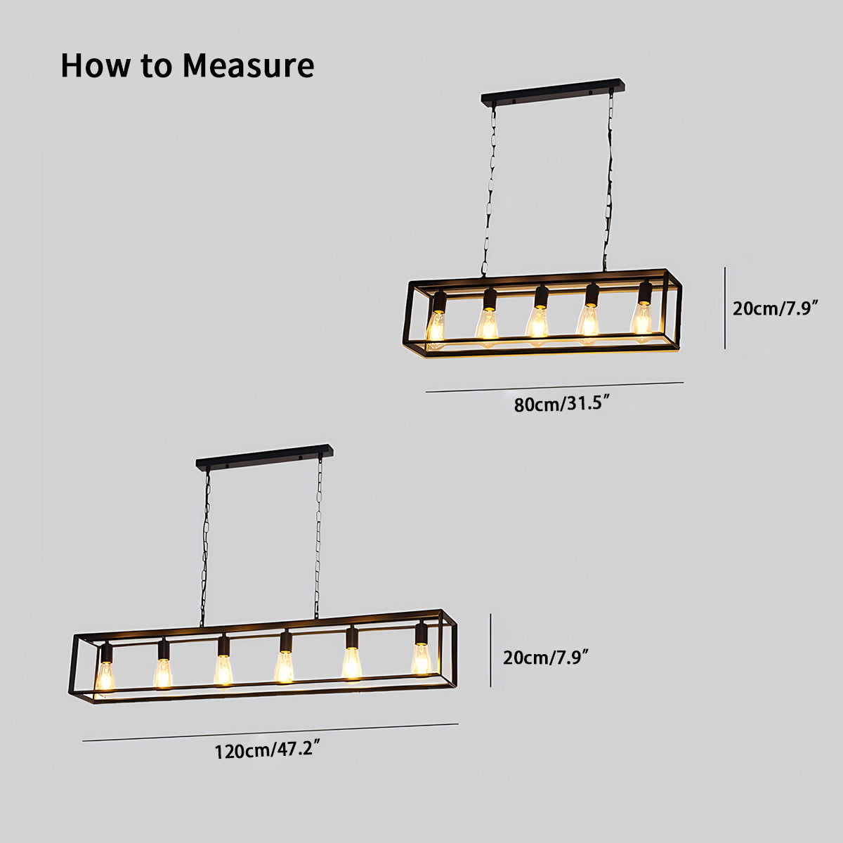 flairel Rectangular Brass Pendant Lights for Dining Room