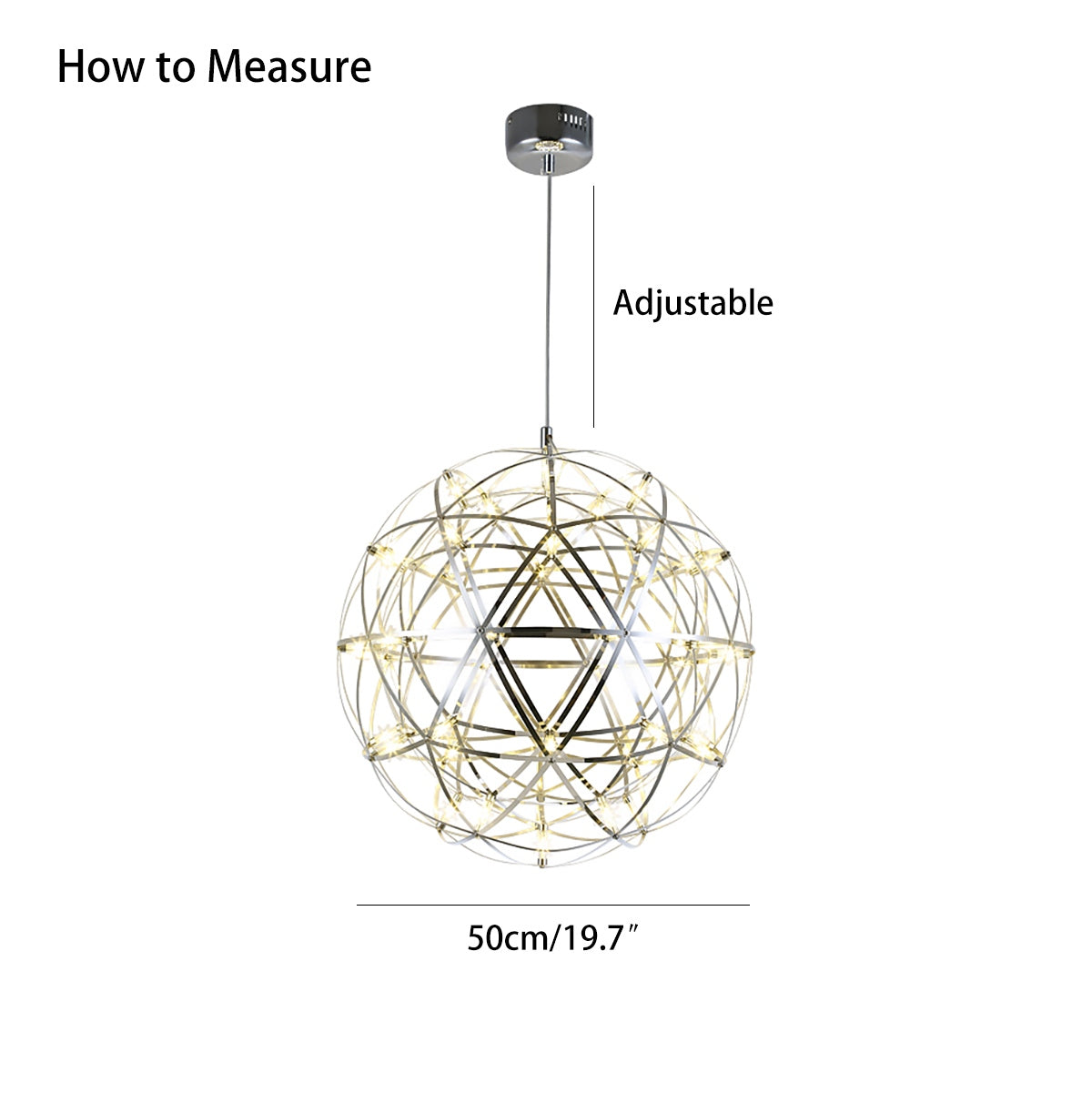 flairel Silver Fire Ball Pendant Light for Dining Room