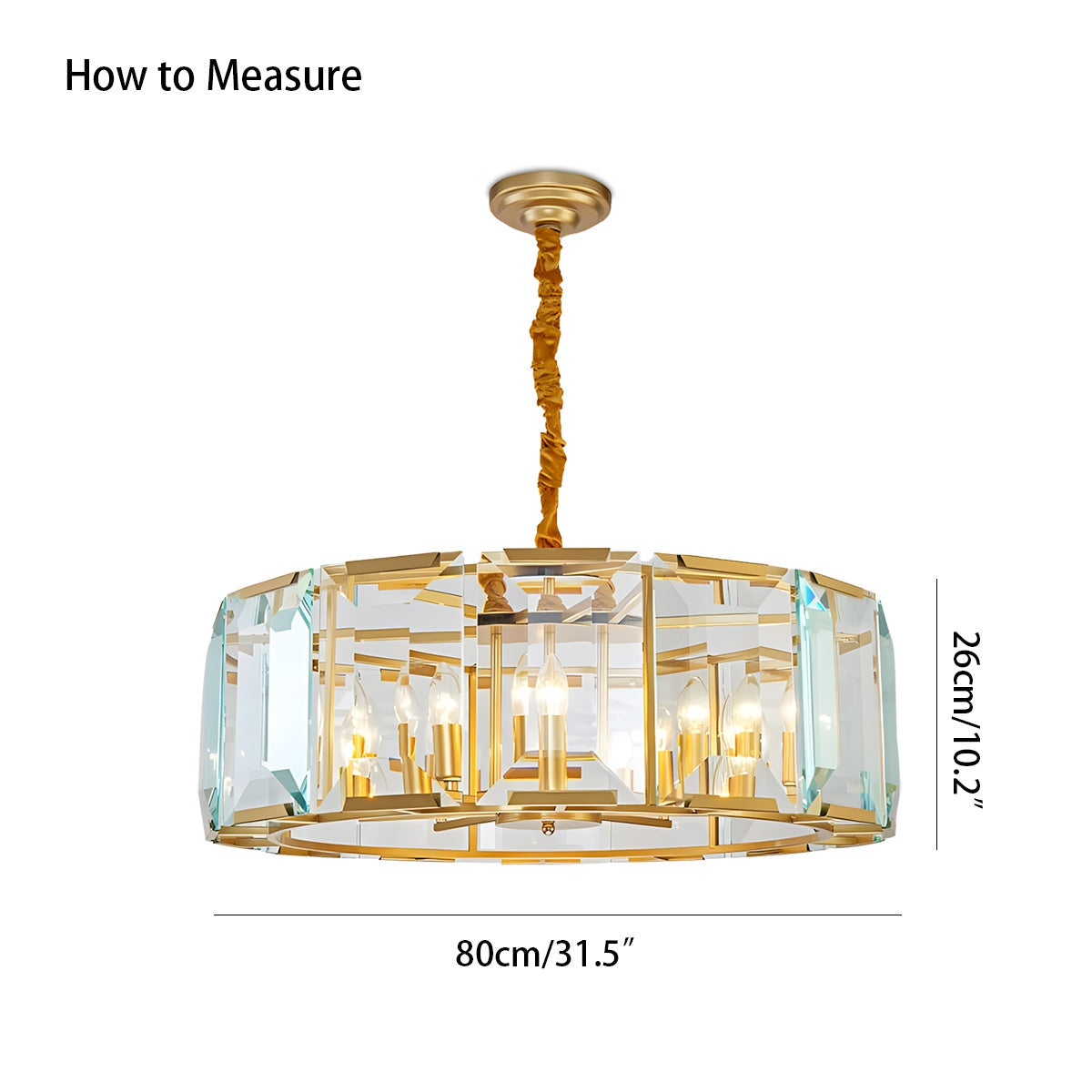 flairel Circular Glass Chandelier for Dining Room