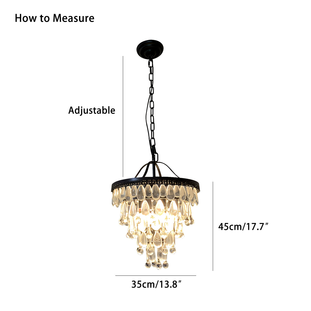flairel Droplet Crystal Chandelier for Dining Room
