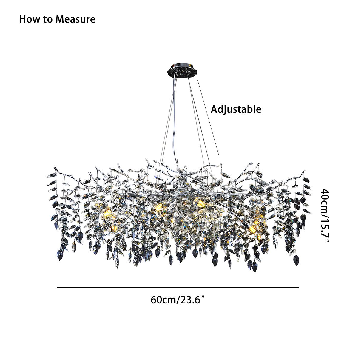 flairel Leaf Crystal Chandelier for Living Room