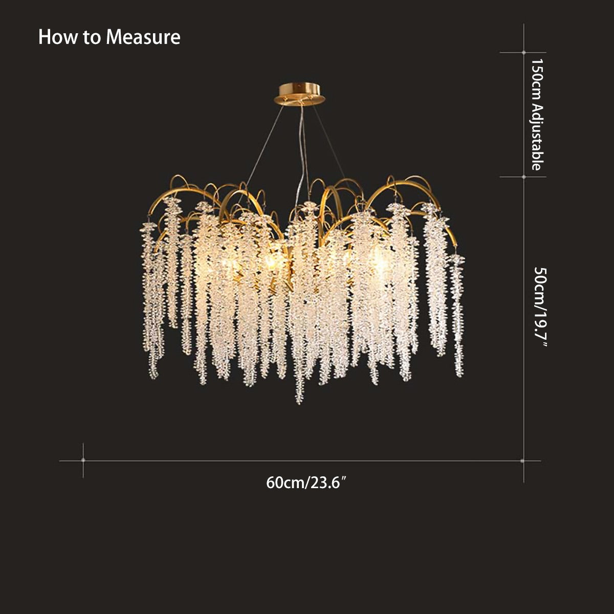 flairel Crystal Tassel Chandelier for Living Room