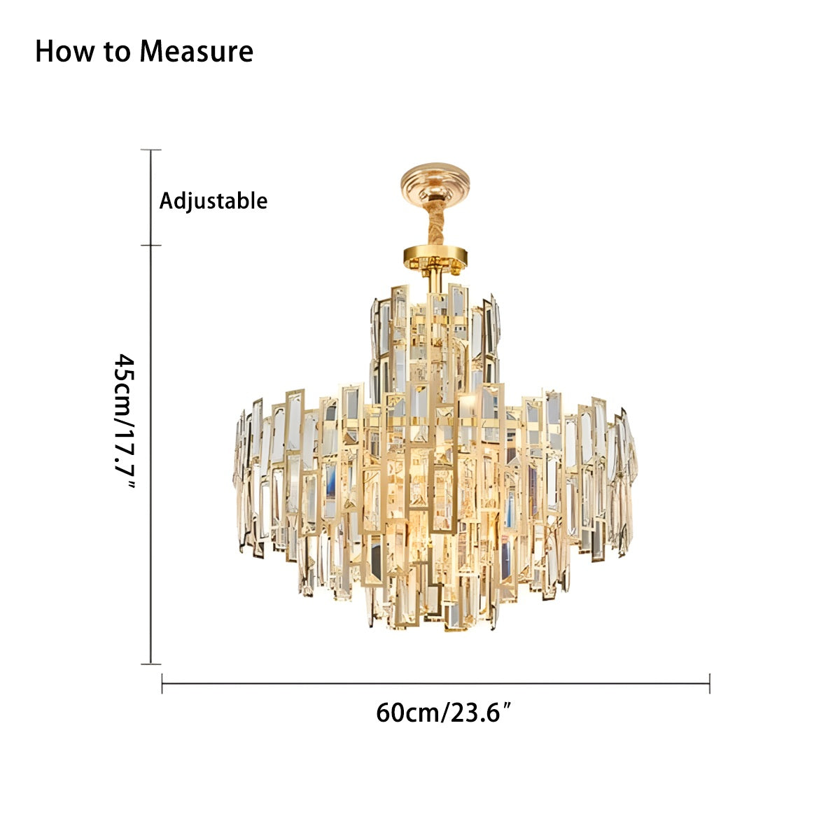 flairel Lucienne Crystal Chandelier for Living Room