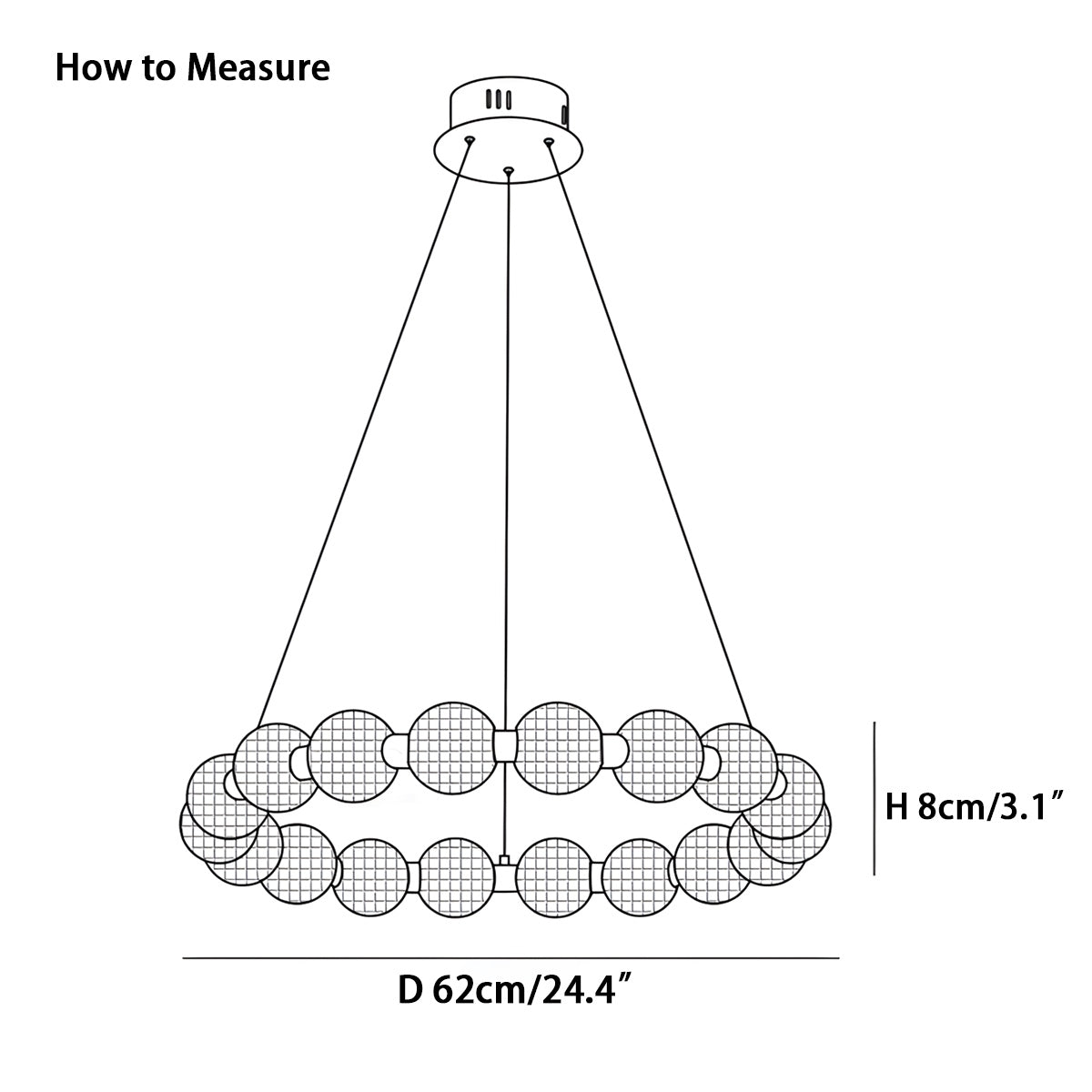 flairel Modern Ring Pearl Chandelier for Living Room