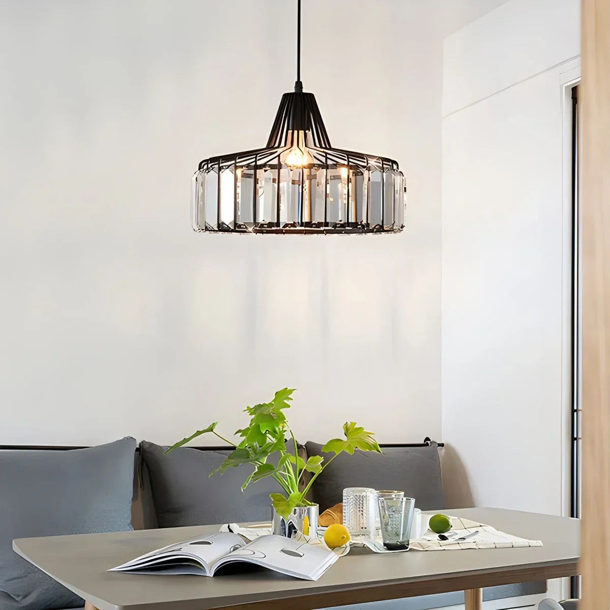 flairel Modern Iron Art Glass Pendant Lamp for Kitchen