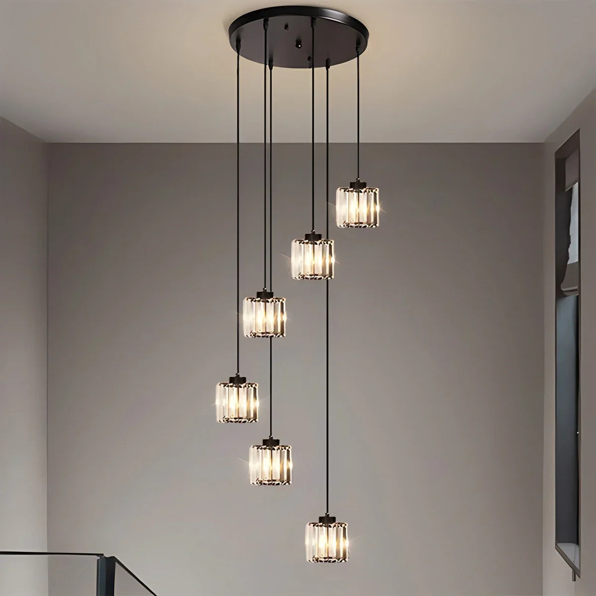 flairel Kristy Modern Minimalist Glass Chandelier