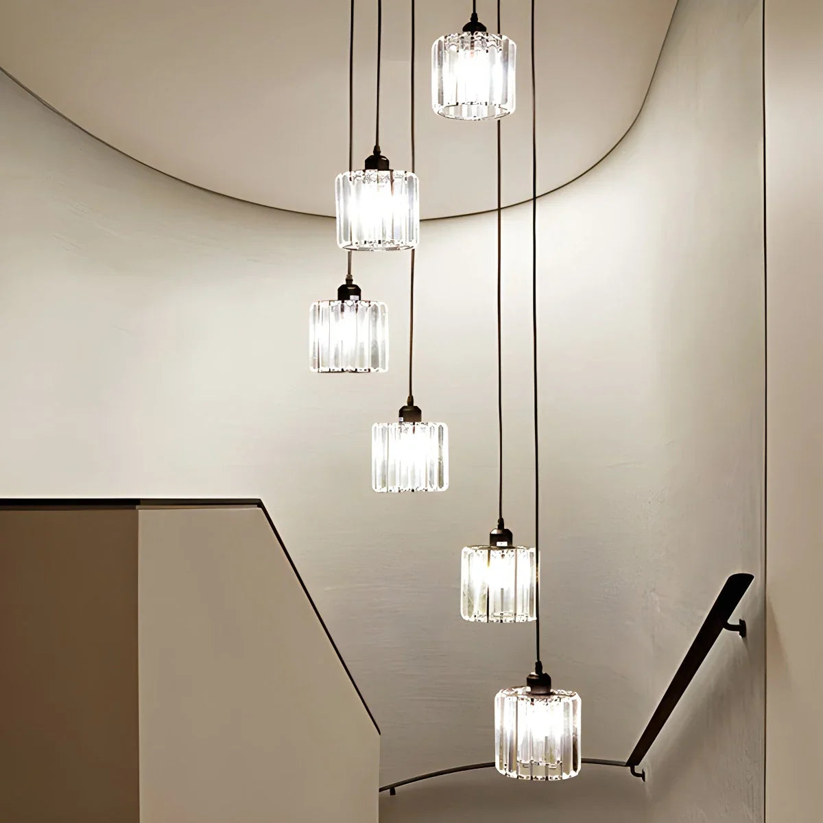 flairel Kristy Modern Minimalist Glass Chandelier