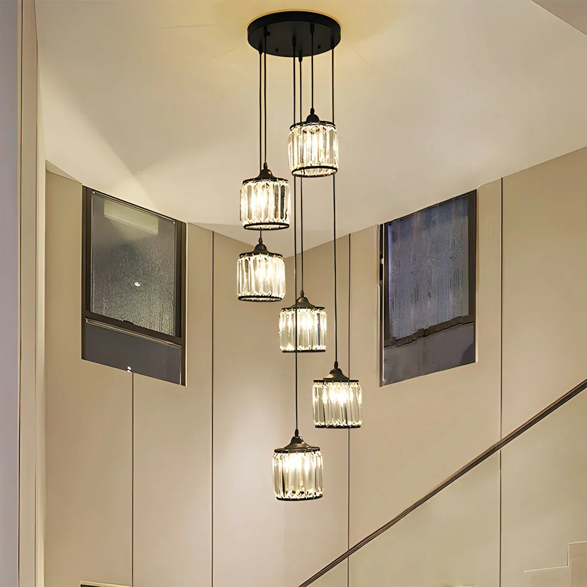 flairel Kristy Modern Minimalist Glass Chandelier
