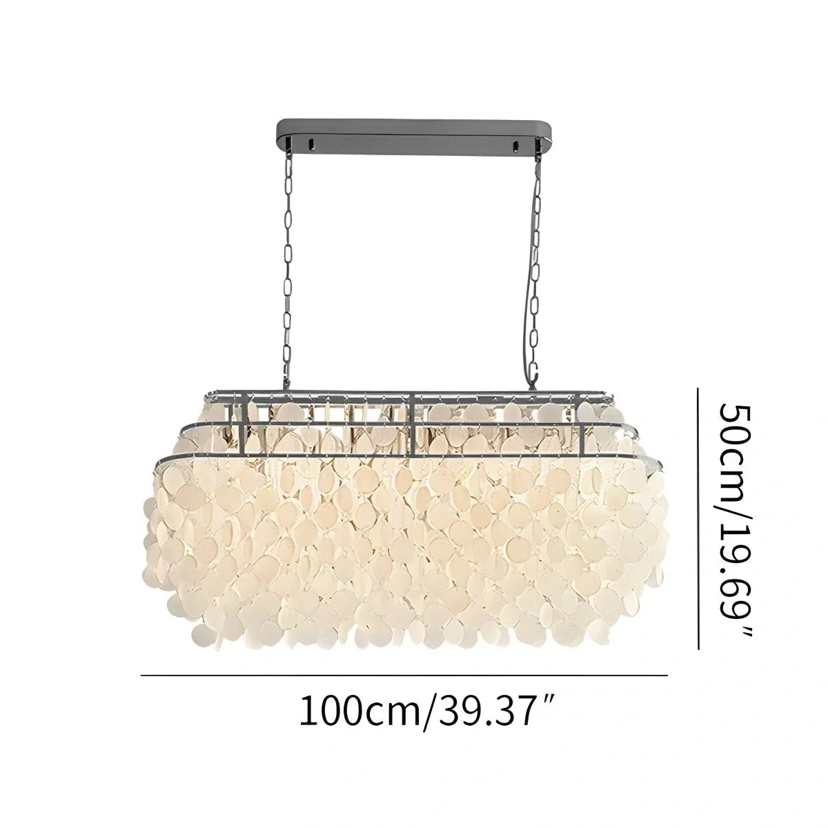 flairel Round Shell Chandelier for Bedroom Living Room