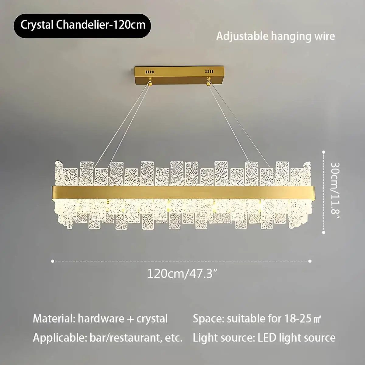 flairel Modern Frosted Glass Crystal Chandelier