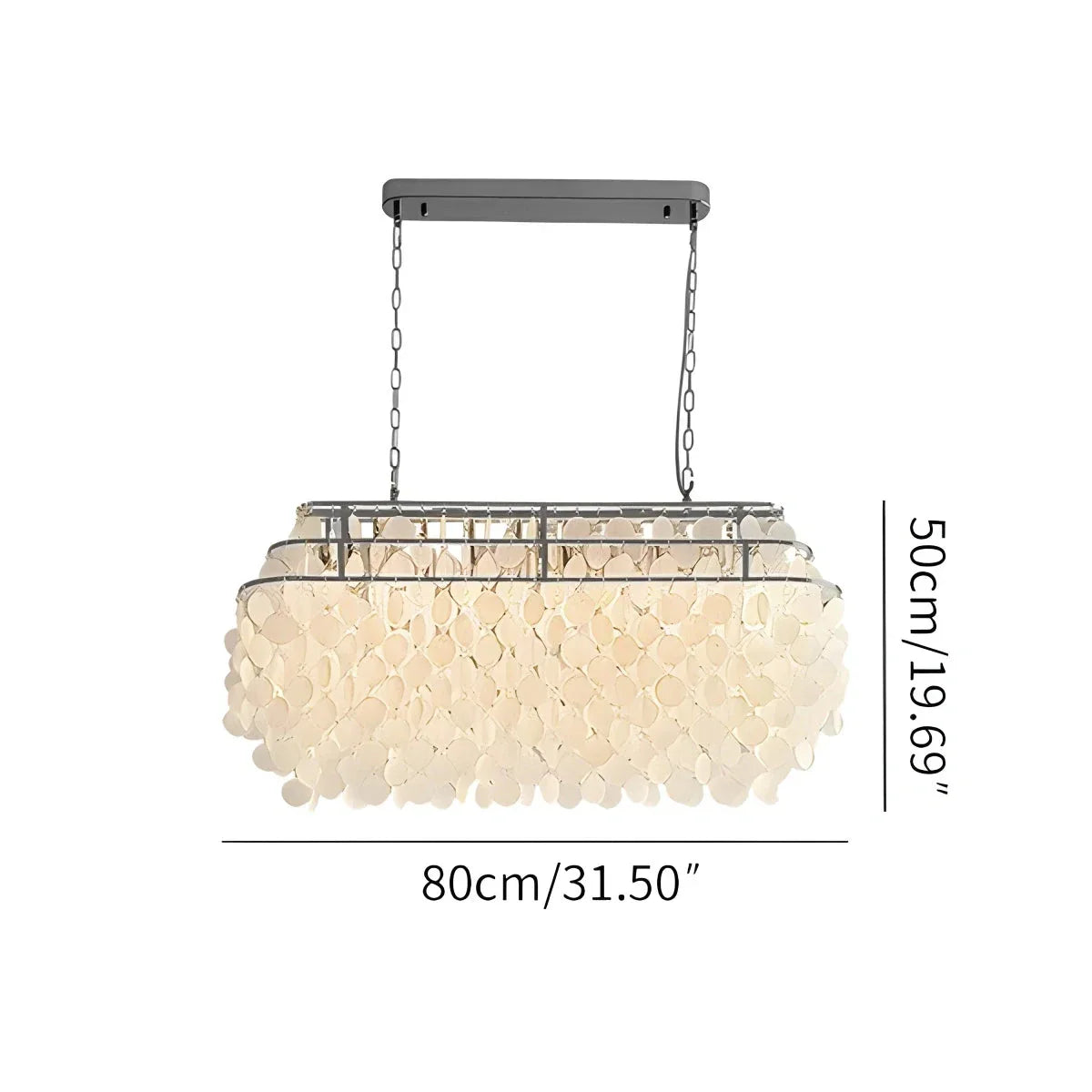 flairel Round Shell Chandelier for Bedroom Living Room