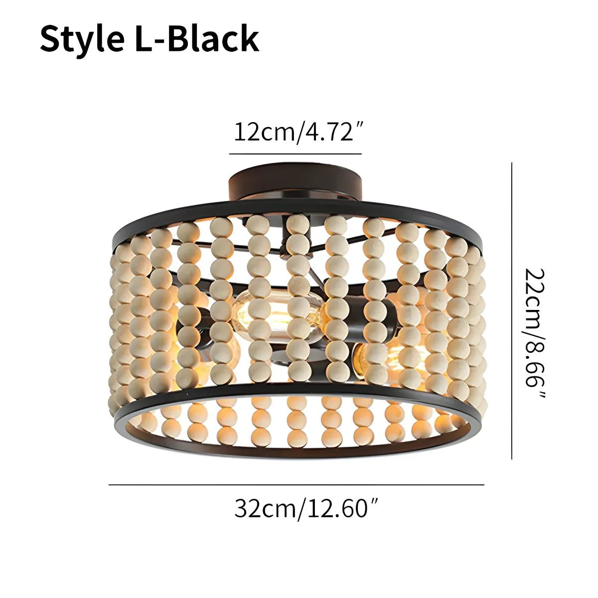 flairel Retro Wooden Bead Chandelier for Dining Room