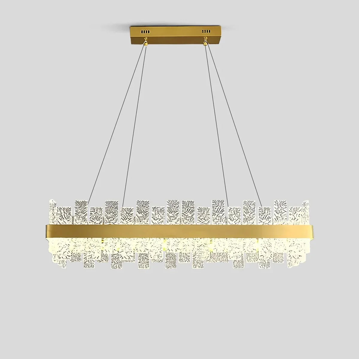 flairel Modern Frosted Glass Crystal Chandelier