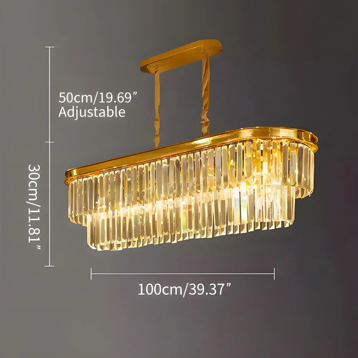 flairel Light Luxury Crystal Chandelier for Living Room