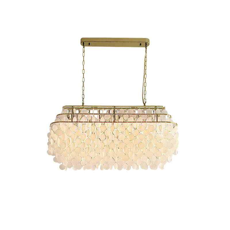 flairel Round Shell Chandelier for Bedroom Living Room