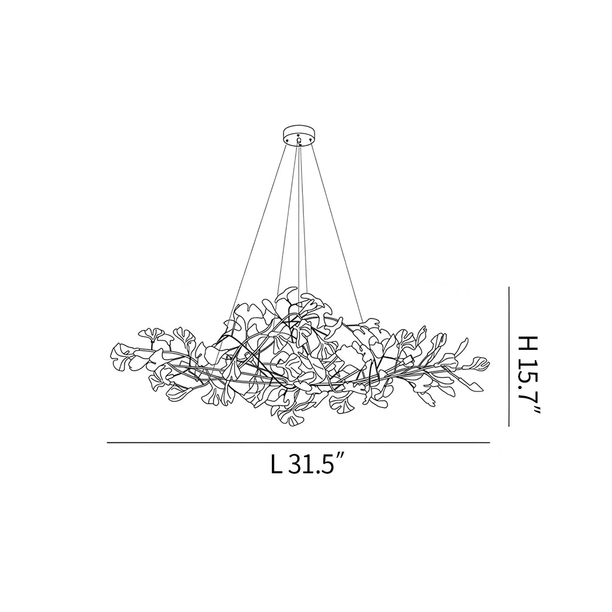 flairel Acrylic Ginkgo Leaf Chandelier for Dining Area