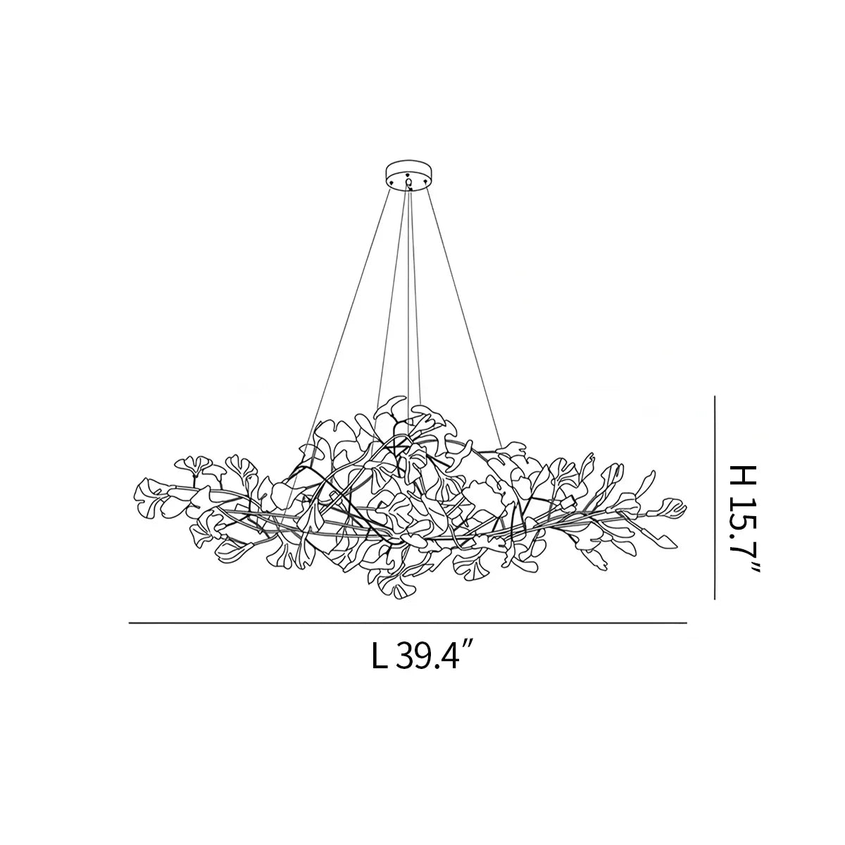 flairel Acrylic Ginkgo Leaf Chandelier for Dining Area
