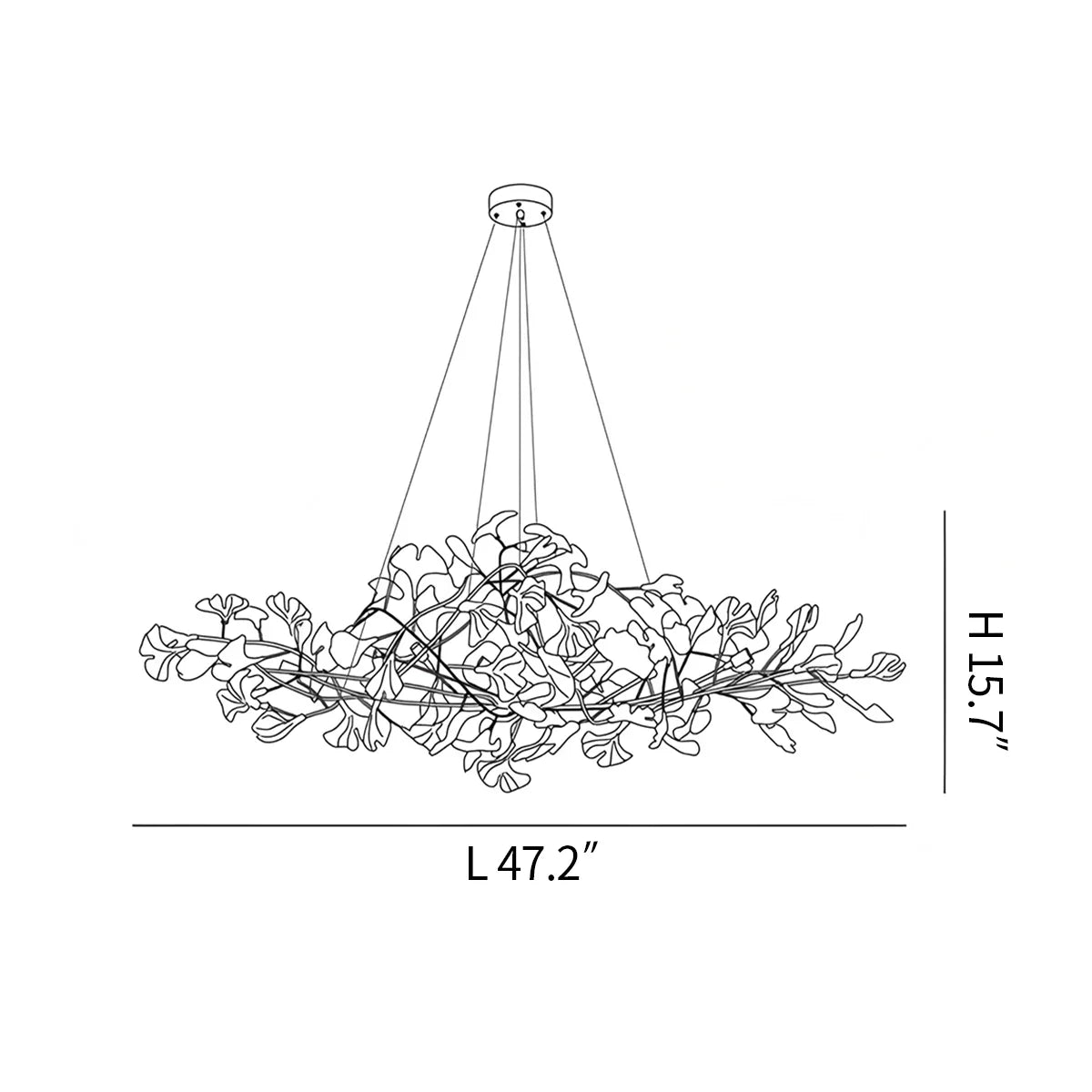 flairel Acrylic Ginkgo Leaf Chandelier for Dining Area