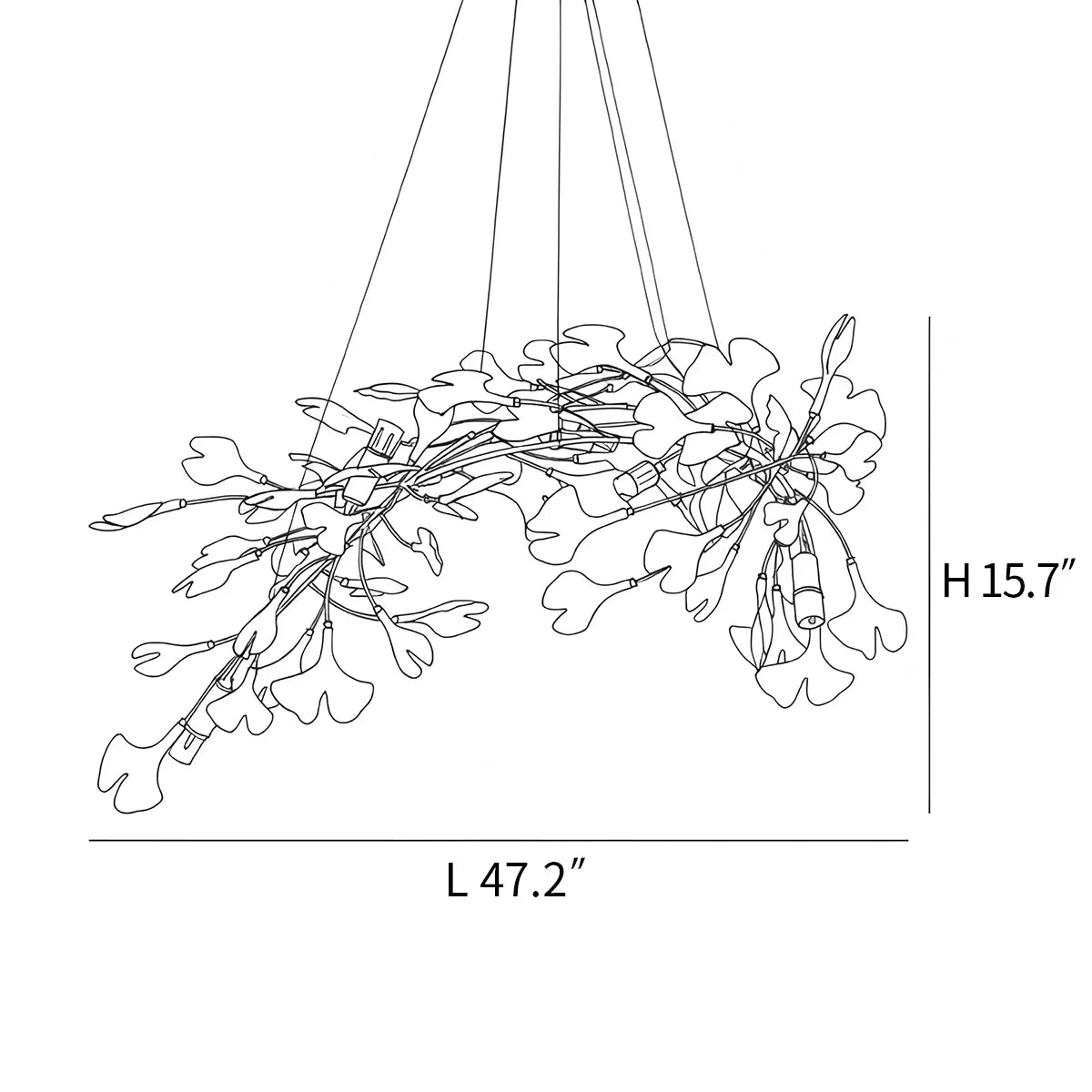 flairel Ginkgo Chandelier D for Dining Room
