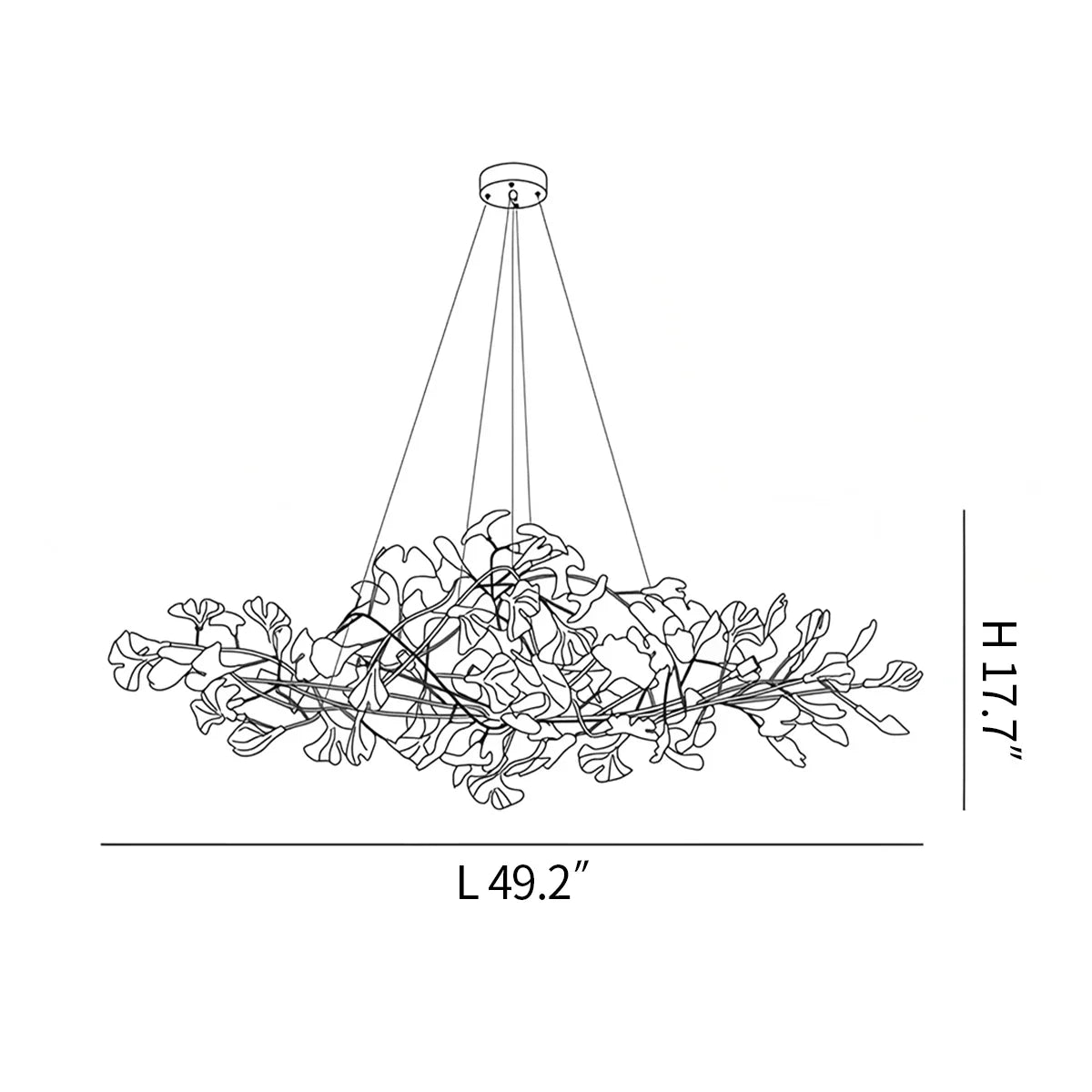 flairel Acrylic Ginkgo Leaf Chandelier for Dining Area