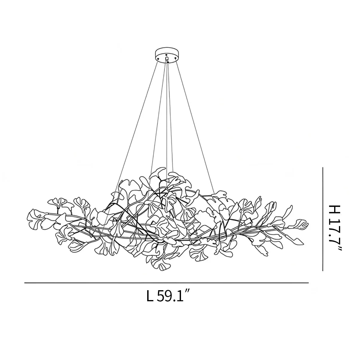 flairel Acrylic Ginkgo Leaf Chandelier for Dining Area