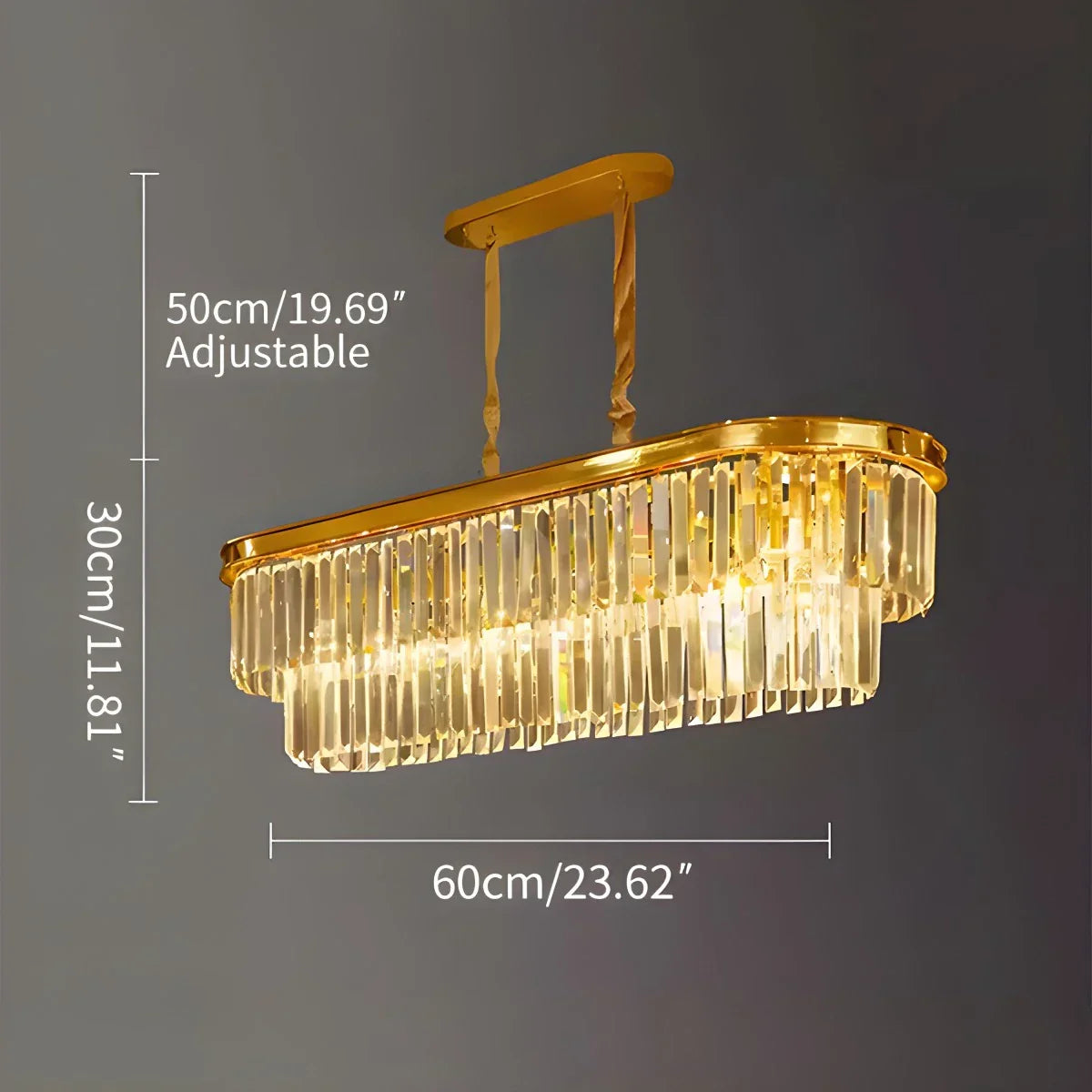 flairel Light Luxury Crystal Chandelier for Living Room
