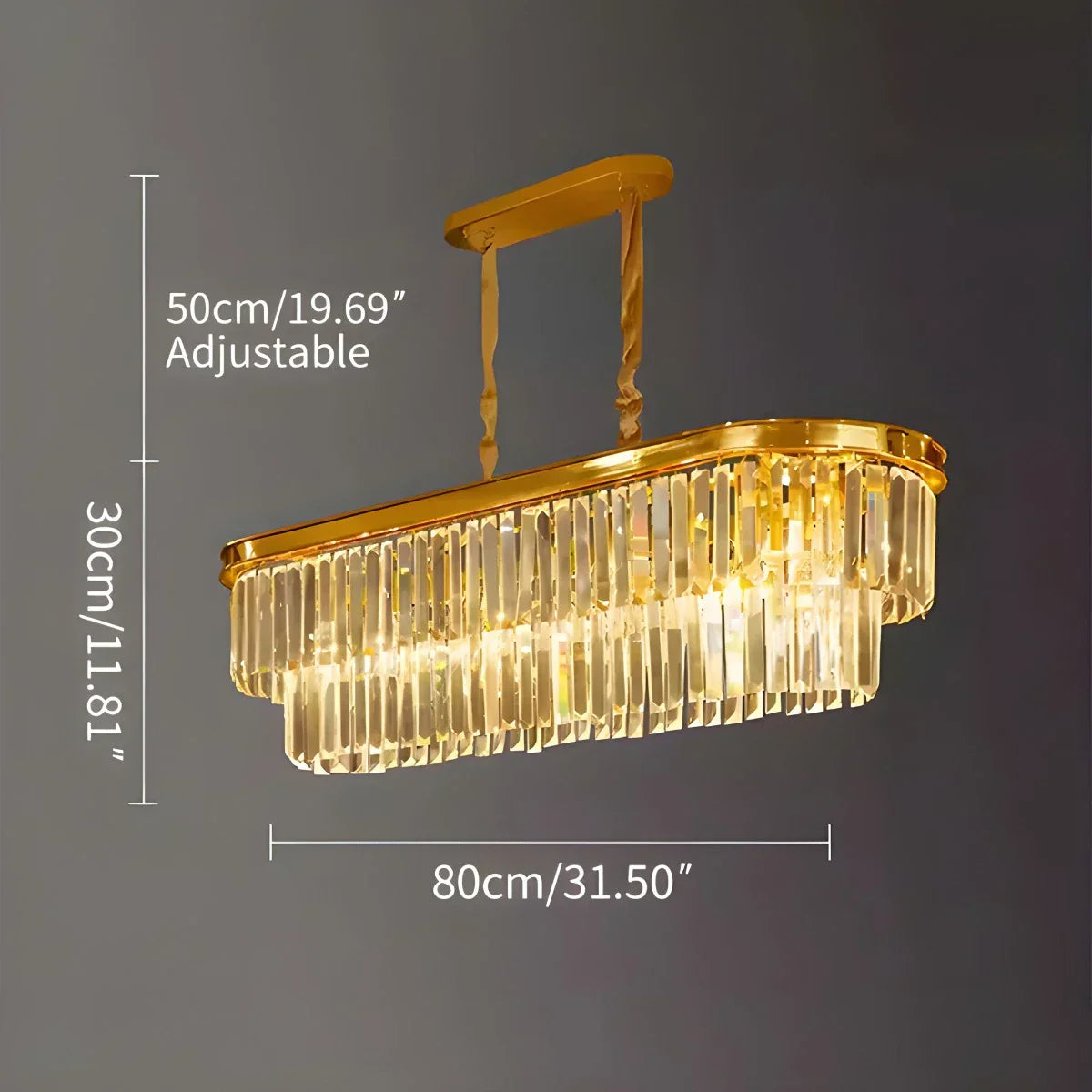 flairel Light Luxury Crystal Chandelier for Living Room