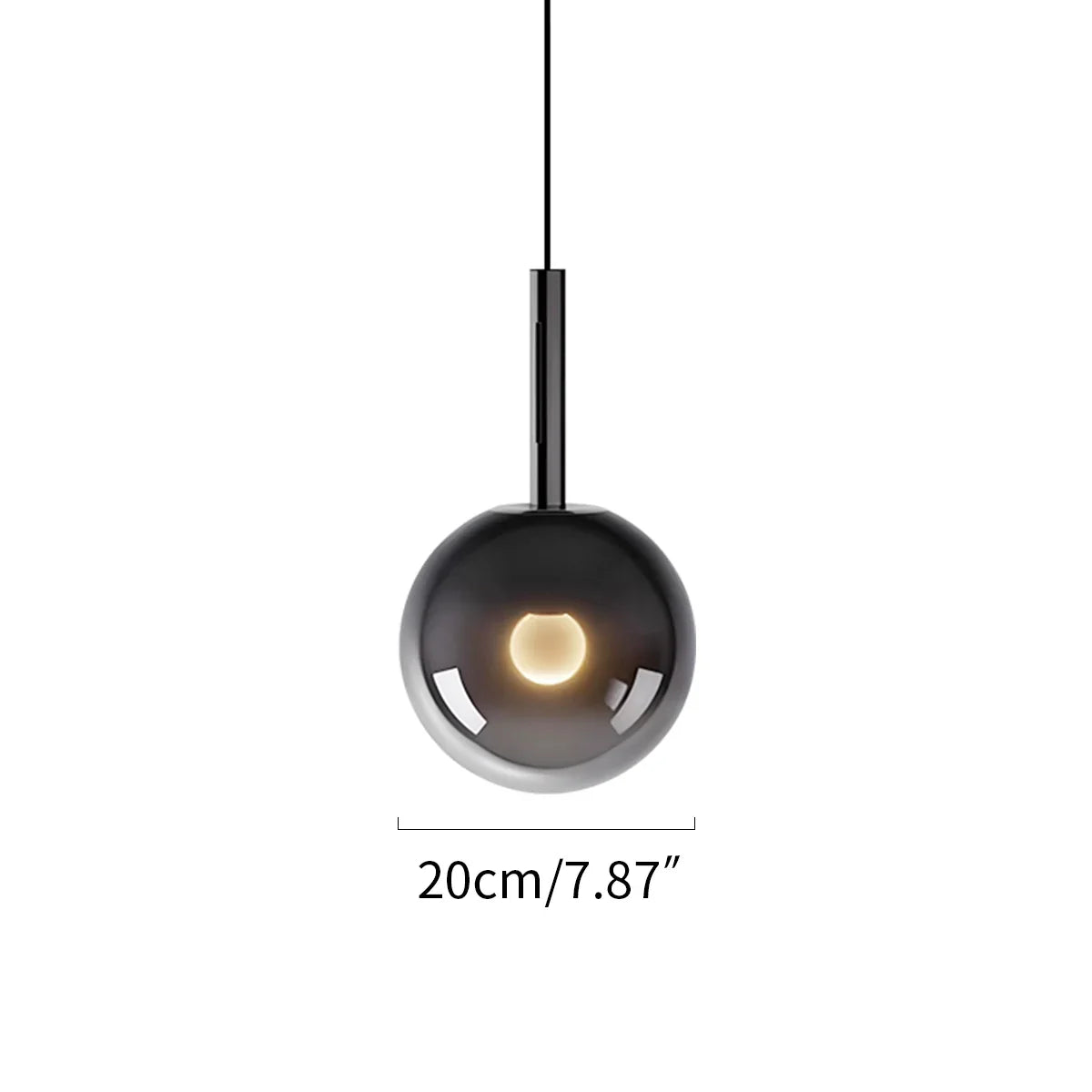 flairel Adjustable Bedside Glass Pendant Light