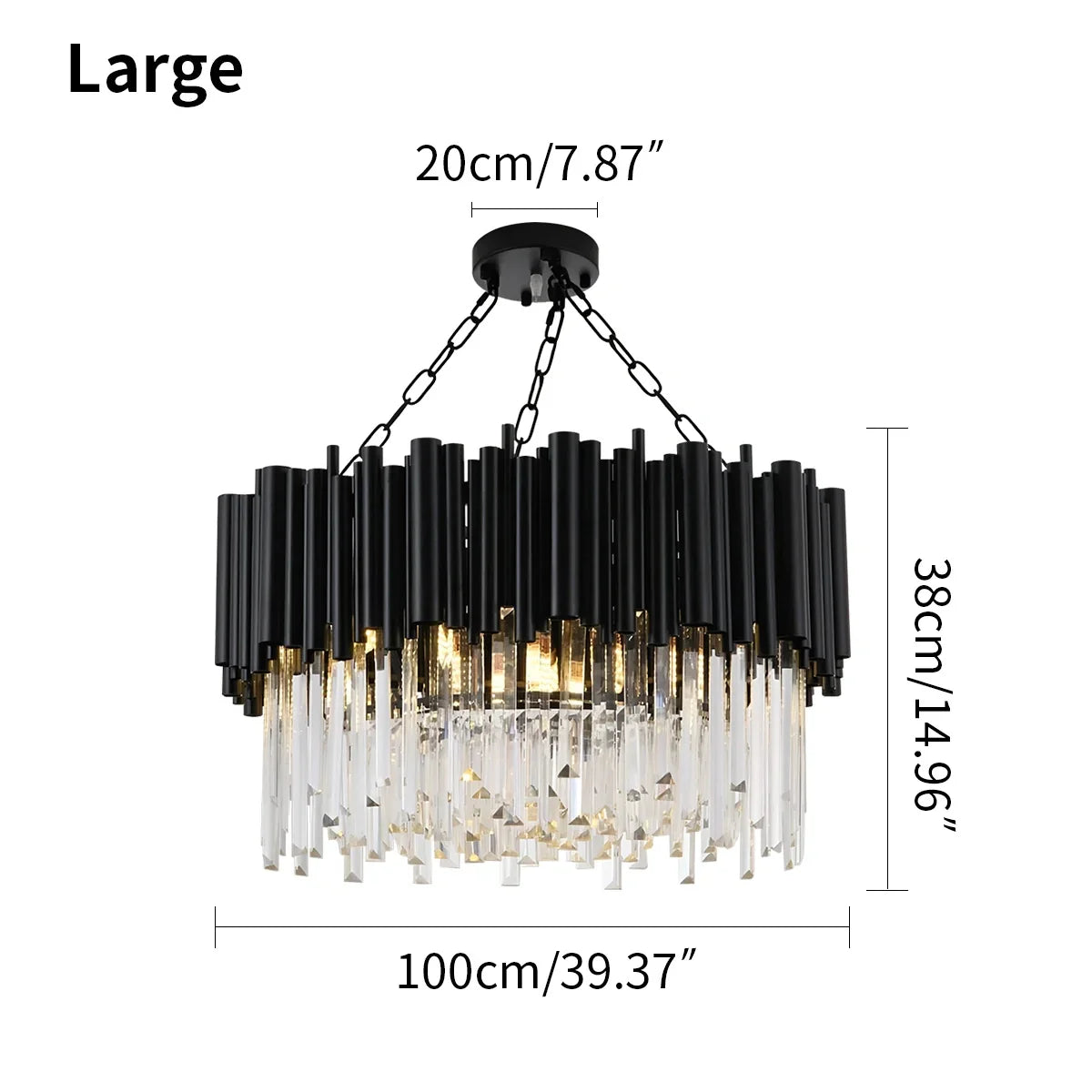 flairel Mystique Black Crystal LED Chandelier