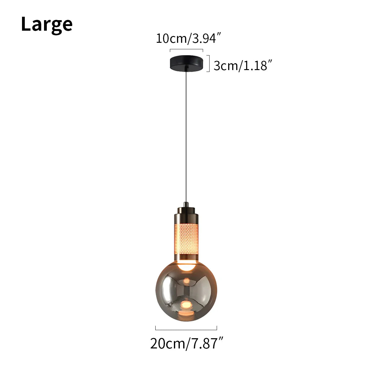 flairel Industrial Glass Pendant Light for Bedroom
