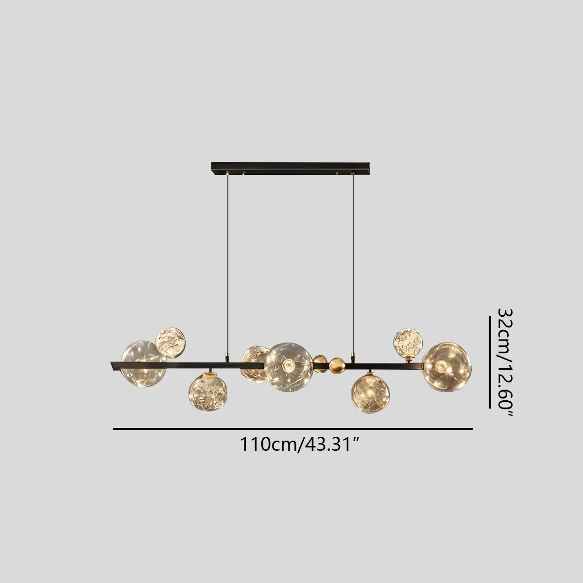 flairel Robina Bubble Glass Chandelier for Living Room