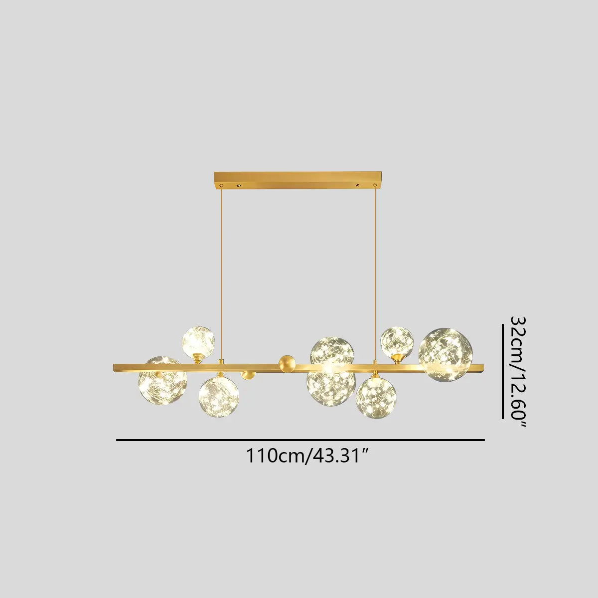 flairel Robina Bubble Glass Chandelier for Living Room
