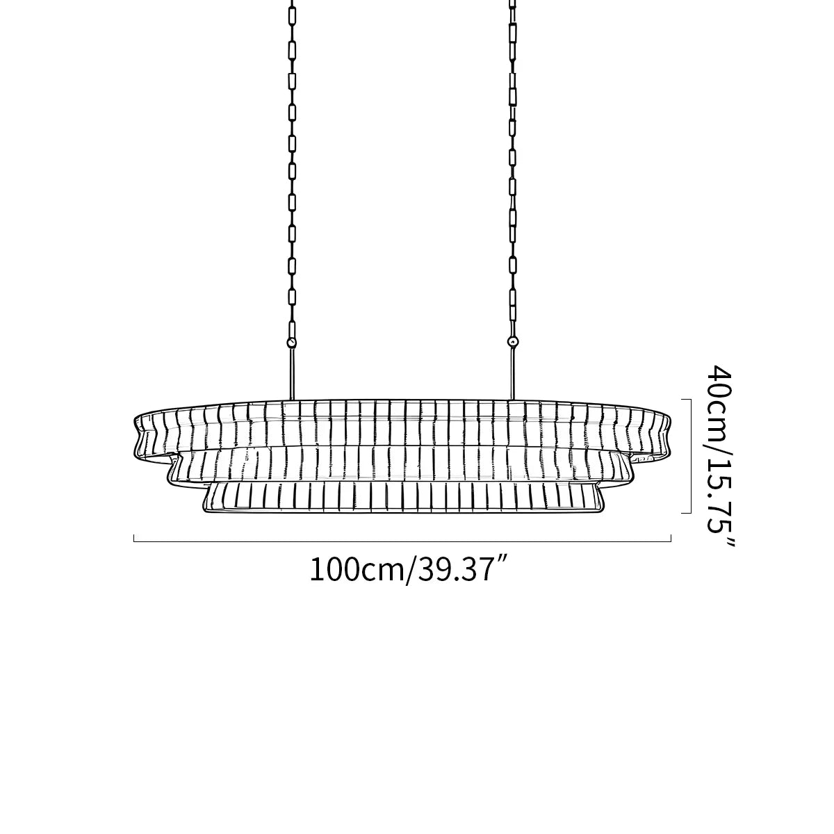 flairel Light Luxury Murano Ring Layered Glass Chandelier
