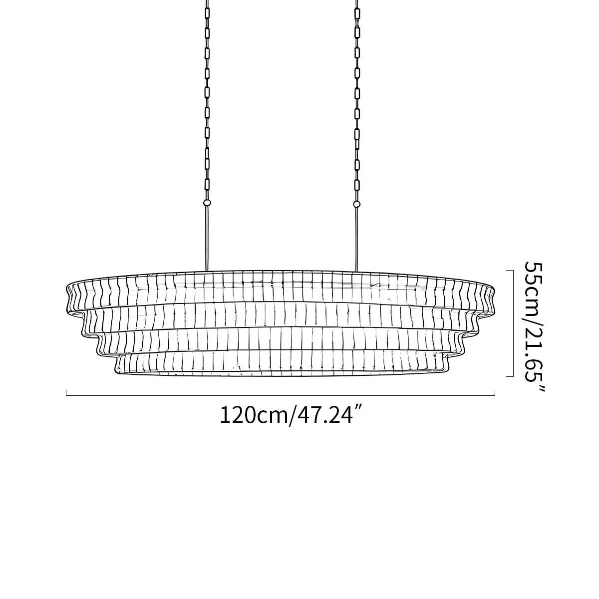 flairel Light Luxury Murano Ring Layered Glass Chandelier